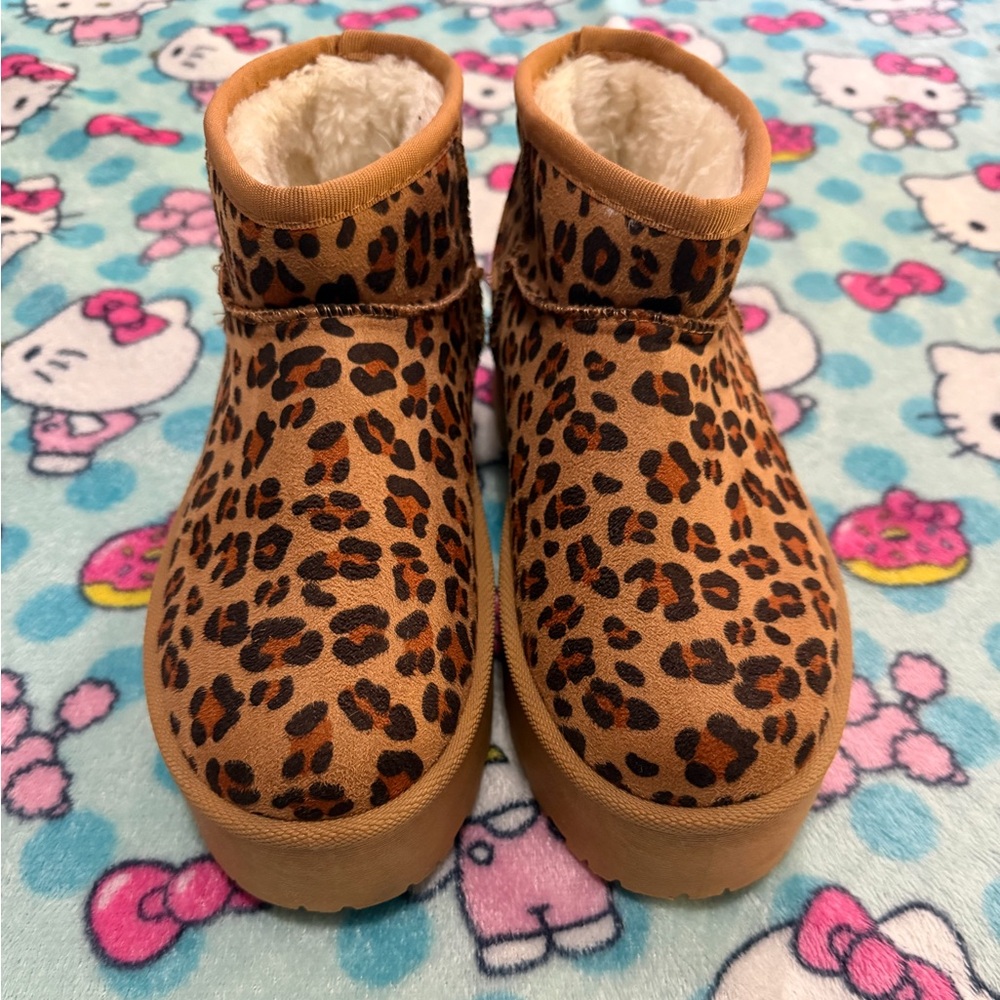 Leopard Print Ankle Boots